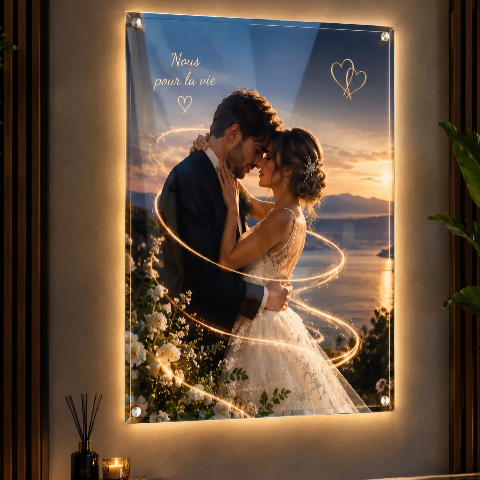 Smart lumière dorée : photo de couple au coucher de soleil