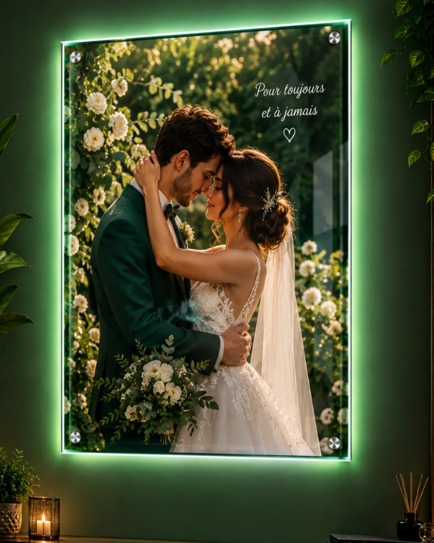 Toile avec option Smart lumière, photo de mariage dans un intérieur